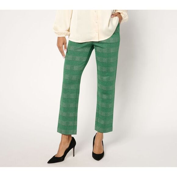 Isaac Mizrahi Live! Pants - Isaac Mizrahi Live! Women's Pants Sz XS Regular Plaid Straight Leg Green A671276